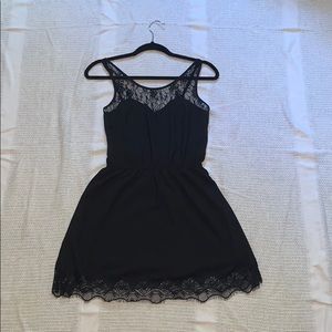 black lace mini dress